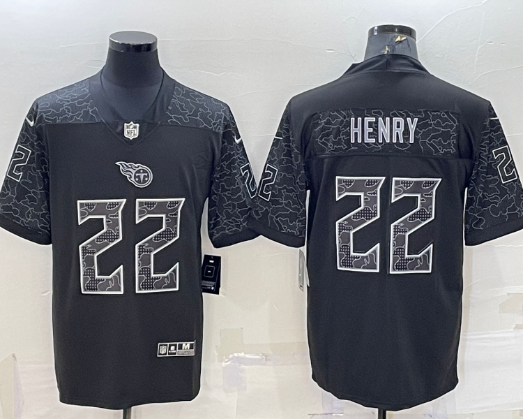 Men's Tennessee Titans Derrick Henry #22 Black Retired RFLCTV Limited Jersey