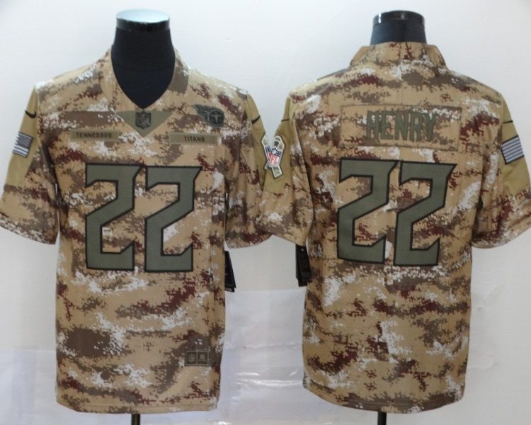 Men's Tennessee Titans Derrick Henry #22 Camouflage Jersey