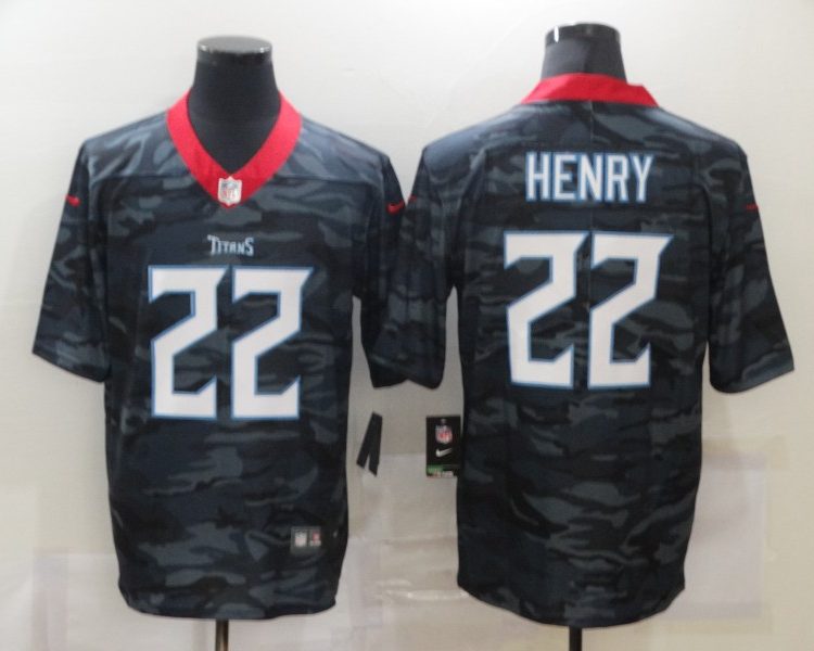 Men's Tennessee Titans Derrick Henry #22 Gray Camouflage Jersey