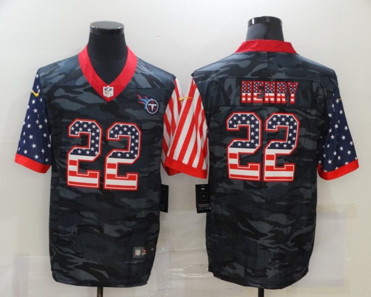 Men's Tennessee Titans Derrick Henry #22 Gray Camouflage Jersey