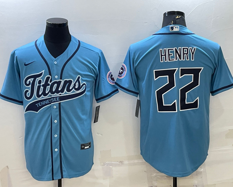 Men's Tennessee Titans Derrick Henry #22 Light Blue Jersey