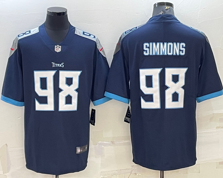 Men's Tennessee Titans Jeffery Simmons #98 Navy Jersey