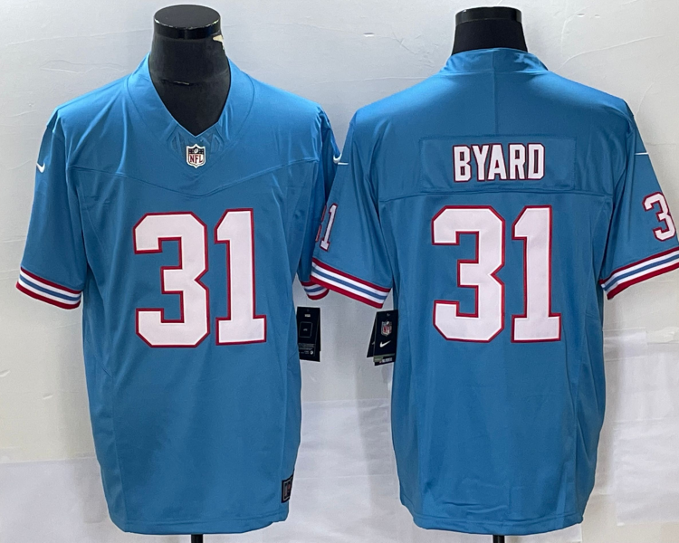 Men's Tennessee Titans Kevin Byard #31 Light Blue Oilers Throwback Vapor F.U.S.E. Limited Jersey