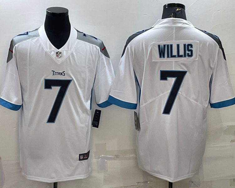 Men's Tennessee Titans Malik Willis #7 White Jersey