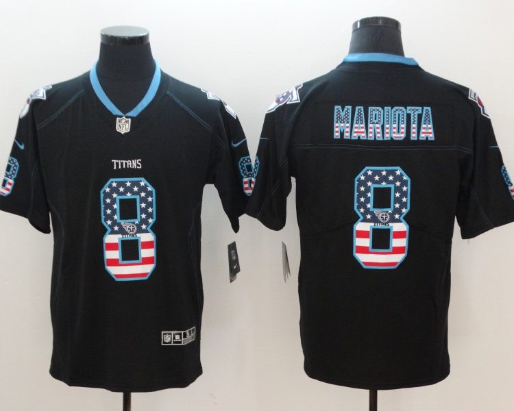 Men's Tennessee Titans Marcus Mariota #8 Black Alternate Jersey