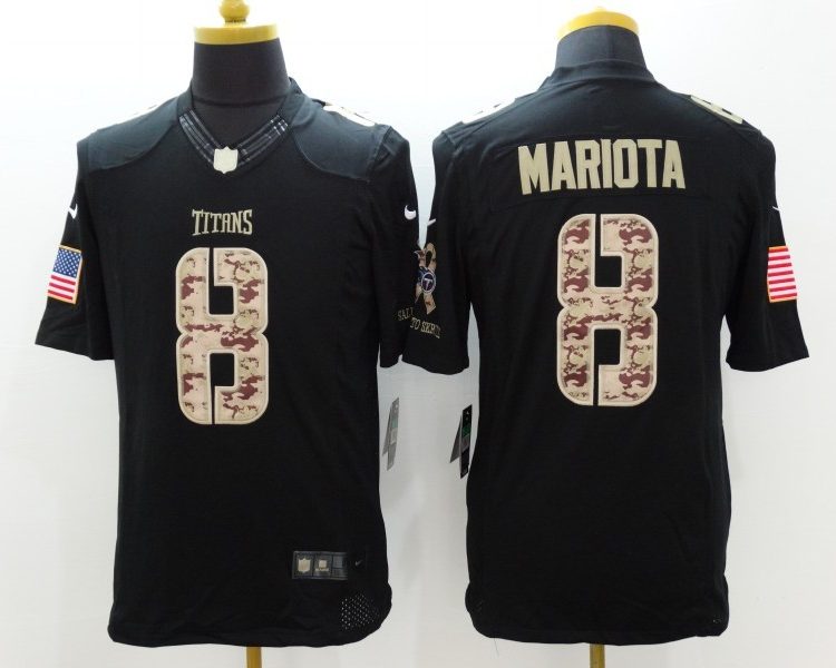 Men's Tennessee Titans Marcus Mariota #8 Black Authentic Jersey