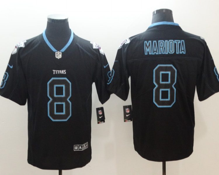 Men's Tennessee Titans Marcus Mariota #8 Black Jersey