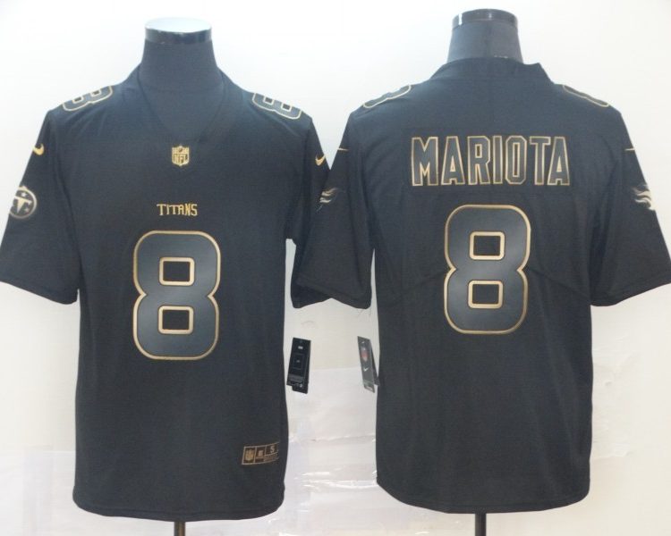Men's Tennessee Titans Marcus Mariota #8 Black Jersey