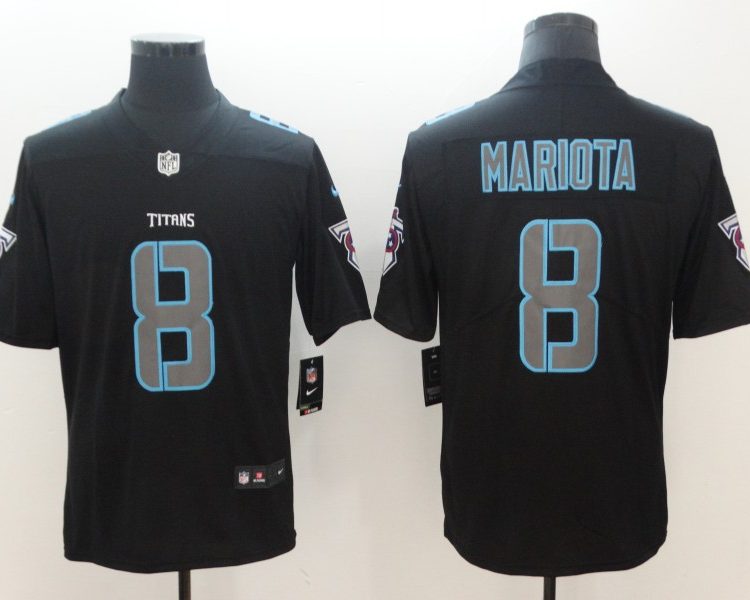 Men's Tennessee Titans Marcus Mariota #8 Black Jersey