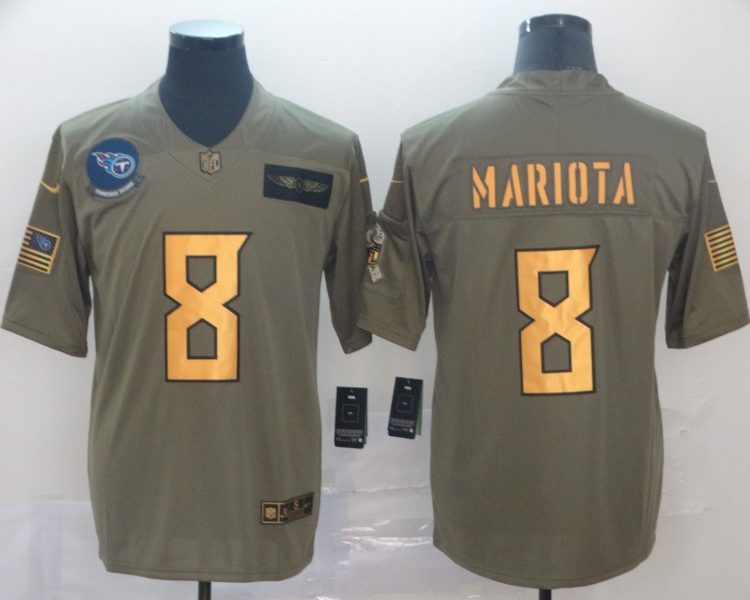 Men's Tennessee Titans Marcus Mariota #8 Brown Jersey
