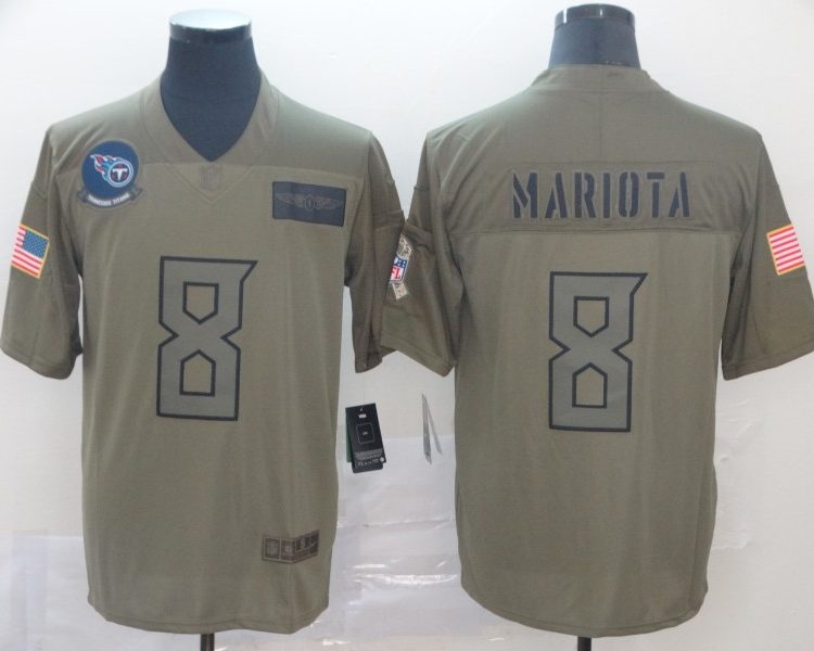 Men's Tennessee Titans Marcus Mariota #8 Brown Jersey