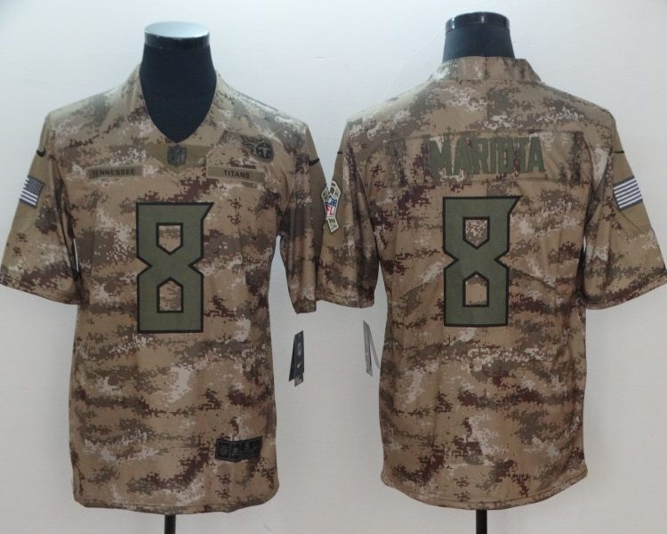 Men's Tennessee Titans Marcus Mariota #8 Camouflage Jersey