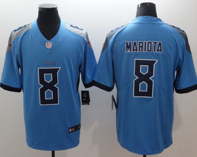Men's Tennessee Titans Marcus Mariota #8 Light Blue Jersey