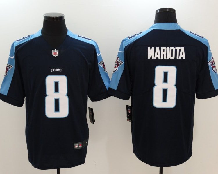 Men's Tennessee Titans Marcus Mariota #8 Navy Jersey