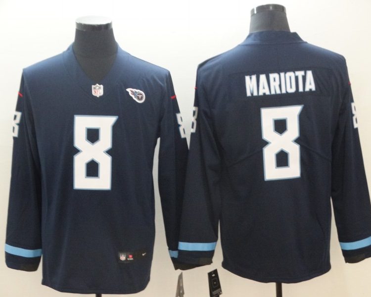 Men's Tennessee Titans Marcus Mariota #8 Navy Jersey