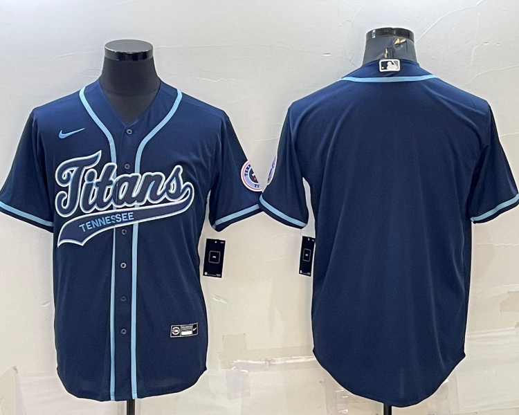 Men's Tennessee Titans Navy Blank Jersey