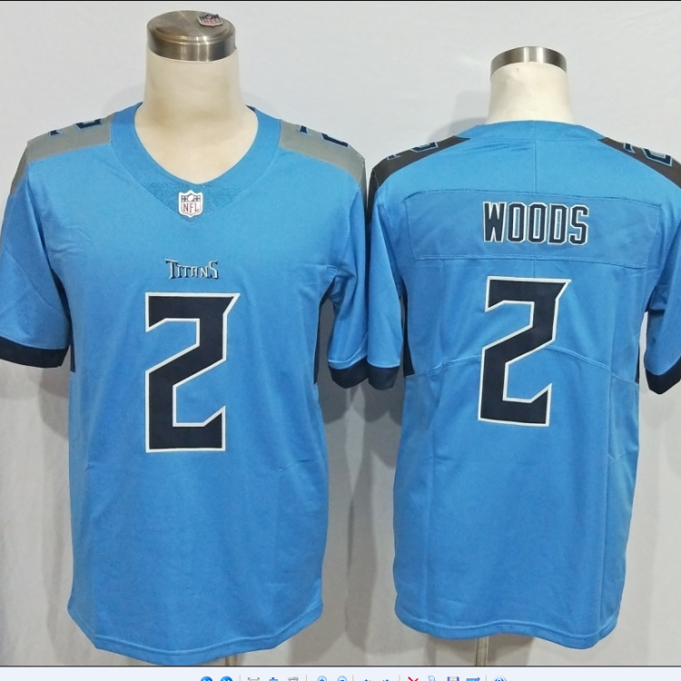 Men's Tennessee Titans Robert Woods #2 Light Blue Jersey