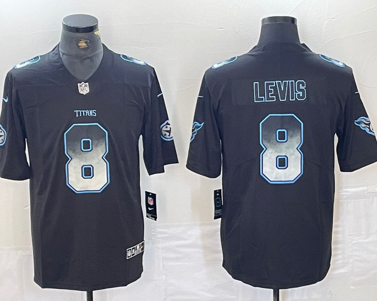Men's Tennessee Titans Will Levis #8 Black Jersey