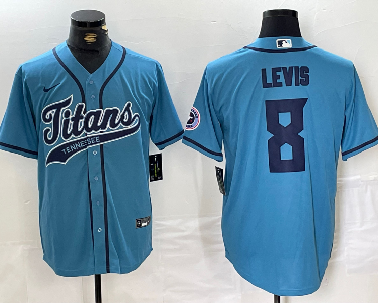 Men's Tennessee Titans Will Levis #8 Blue Jersey