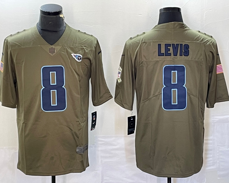 Men's Tennessee Titans Will Levis #8 Brown Jersey