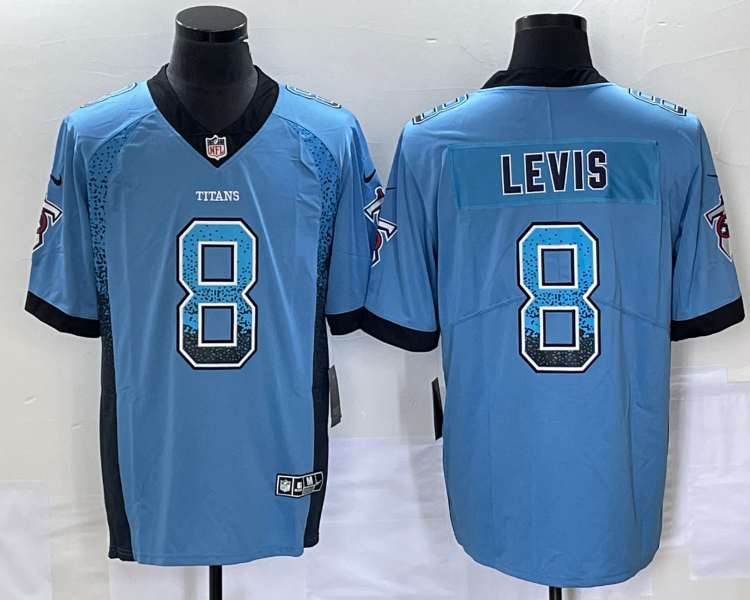 Men's Tennessee Titans Will Levis #8 Light Blue Jersey