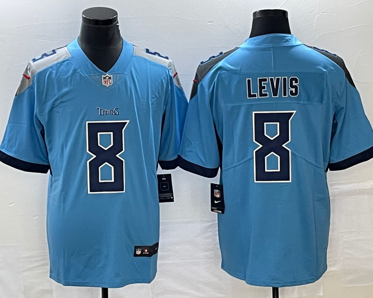 Men's Tennessee Titans Will Levis #8 Light Blue Jersey