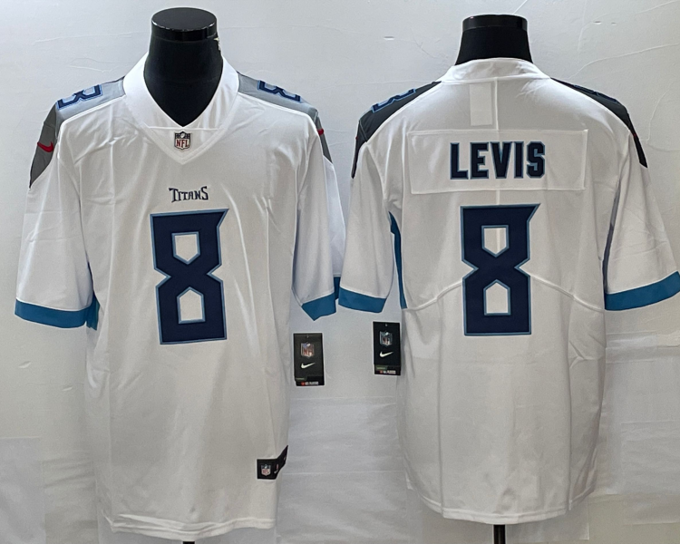 Men's Tennessee Titans Will Levis #8 White Jersey