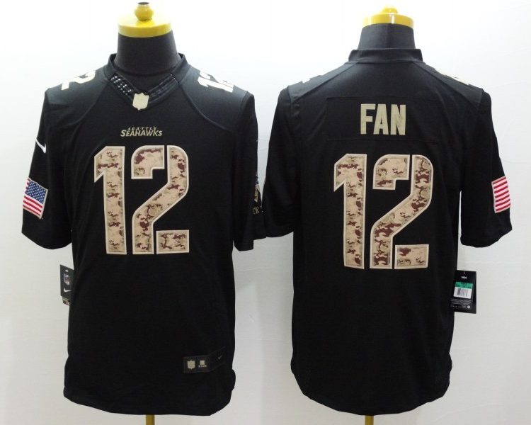 Men's Seattle Seahawks 12th Fan Black Jersey