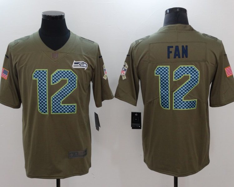 Men's Seattle Seahawks 12th Fan Brown Jersey