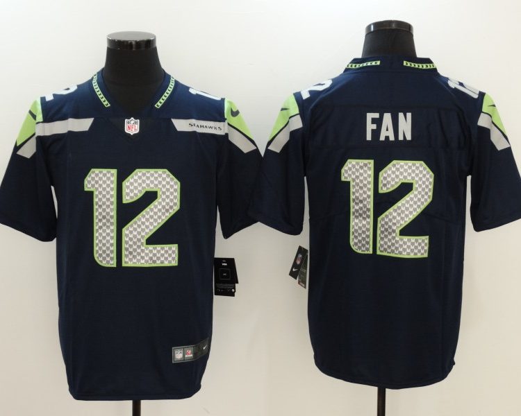 Men's Seattle Seahawks 12th Fan Navy Team Jersey