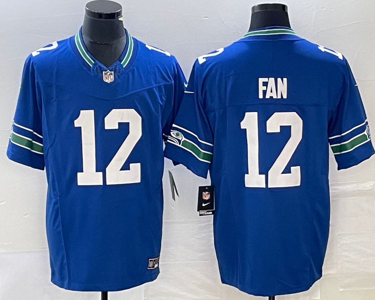 Men's Seattle Seahawks 12th Fan Royal Throwback Jersey