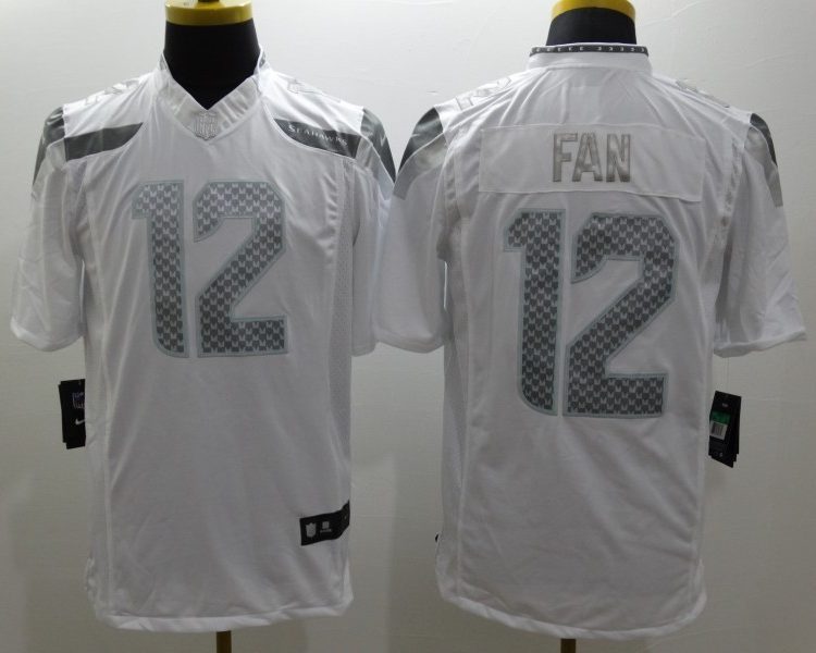 Men's Seattle Seahawks 12th Fan White Jersey