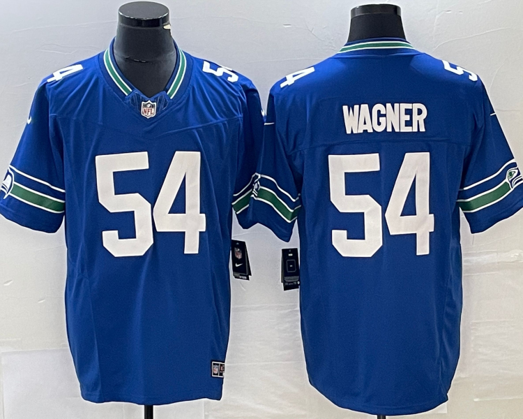 Men's Seattle Seahawks Bobby Wagner #54 Royal Throwback Legend Jersey