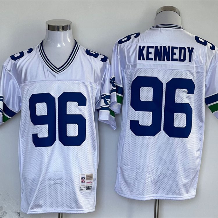 Men's Seattle Seahawks Cortez Kennedy Mitchell & Ness White Legacy Jersey