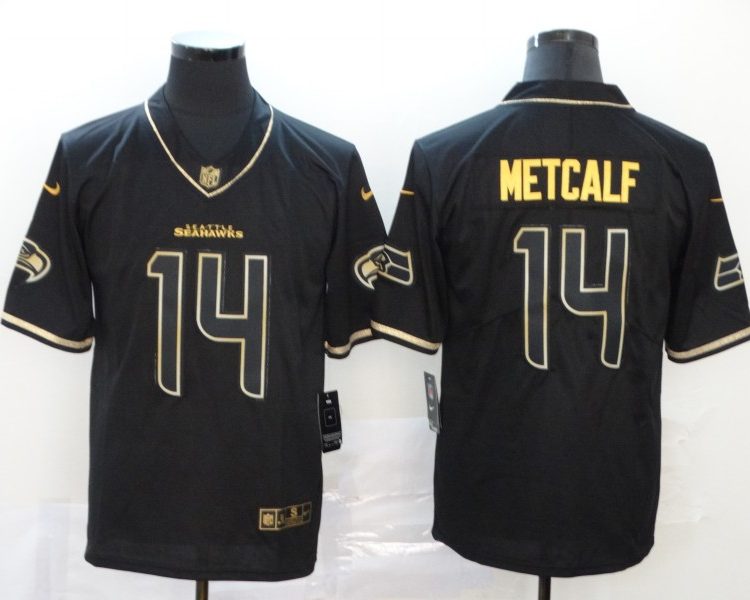 Men's Seattle Seahawks DK Metcalf #14 Black Alternate Jersey