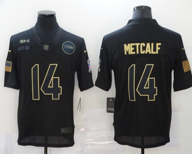 Men's Seattle Seahawks DK Metcalf #14 Black Jersey