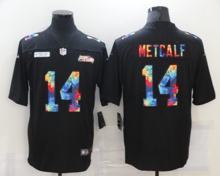 Men's Seattle Seahawks DK Metcalf #14 Black Jersey