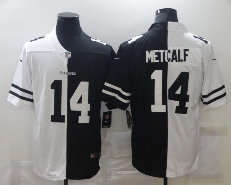Men's Seattle Seahawks DK Metcalf #14 Black/White Jersey