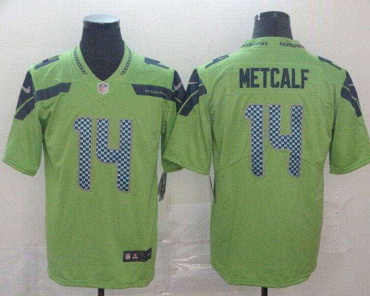 Men's Seattle Seahawks DK Metcalf #14 Green Jersey