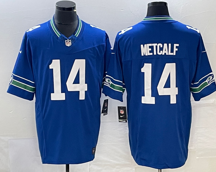 Men's Seattle Seahawks DK Metcalf #14 Royal Throwback Legend Jersey
