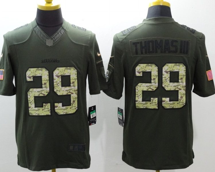 Men's Seattle Seahawks Earl Thomas III #29 Army Green Jersey