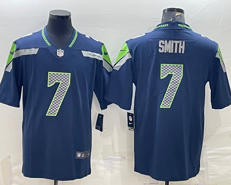 Men's Seattle Seahawks Geno Smith #7 Navy Jersey