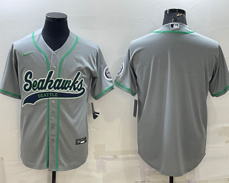 Men's Seattle Seahawks Gray Blank Jersey