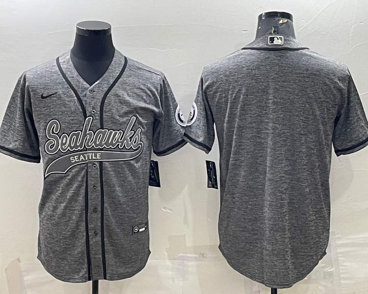 Men's Seattle Seahawks Gray Blank Jersey