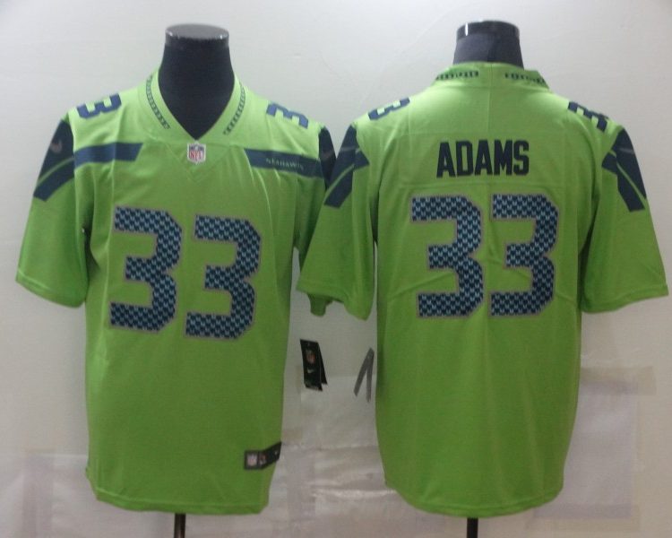 Men's Seattle Seahawks Jamal Adams #33 Green Jersey