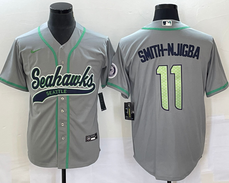 Men's Seattle Seahawks Jaxon Smith-Njigba #11 Gray Jersey Joint Edition