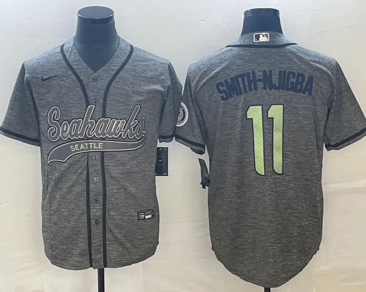 Men's Seattle Seahawks Jaxon Smith-Njigba #11 Gray Jersey Joint Edition
