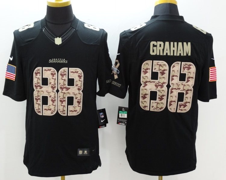 Men's Seattle Seahawks Jimmy Graham #88 Black Jersey