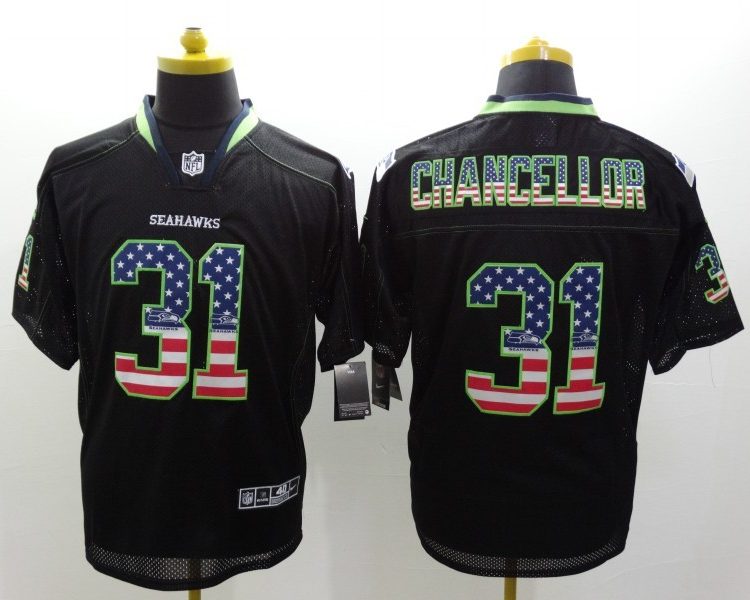 Men's Seattle Seahawks Kam Chancellor #31 Black Jersey