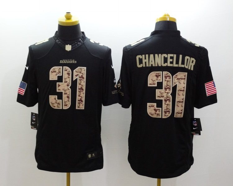 Men's Seattle Seahawks Kam Chancellor #31 Black Jersey